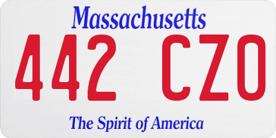 MA license plate 442CZ0