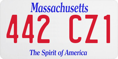 MA license plate 442CZ1