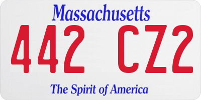 MA license plate 442CZ2
