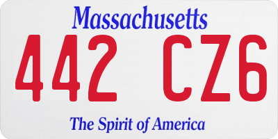MA license plate 442CZ6