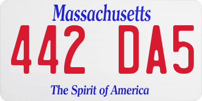MA license plate 442DA5
