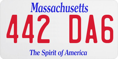 MA license plate 442DA6