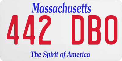 MA license plate 442DB0