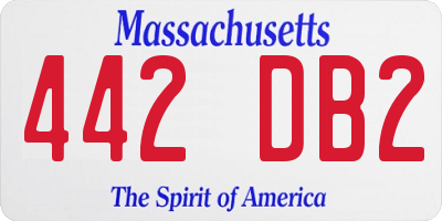 MA license plate 442DB2