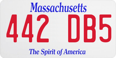 MA license plate 442DB5