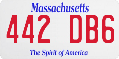 MA license plate 442DB6
