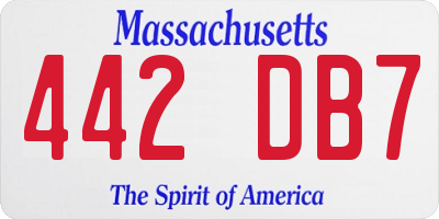 MA license plate 442DB7
