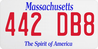 MA license plate 442DB8