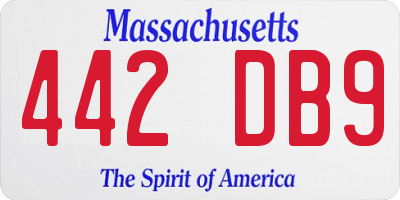 MA license plate 442DB9