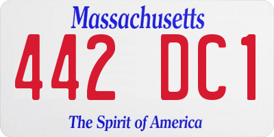 MA license plate 442DC1