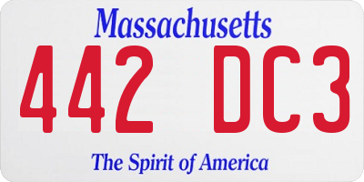 MA license plate 442DC3
