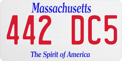MA license plate 442DC5