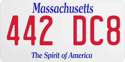 MA license plate 442DC8