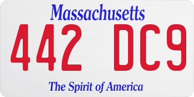 MA license plate 442DC9