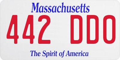 MA license plate 442DD0