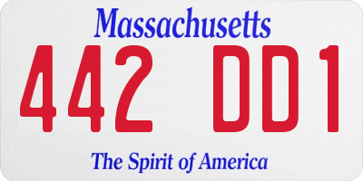 MA license plate 442DD1