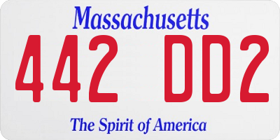 MA license plate 442DD2