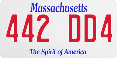 MA license plate 442DD4
