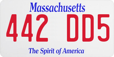 MA license plate 442DD5