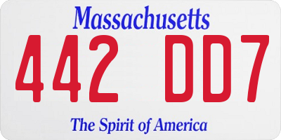 MA license plate 442DD7