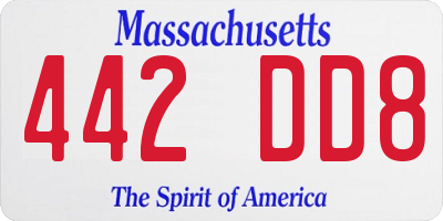 MA license plate 442DD8