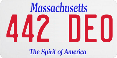 MA license plate 442DE0