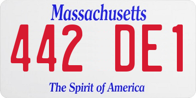 MA license plate 442DE1
