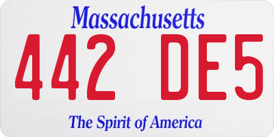 MA license plate 442DE5