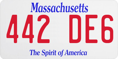 MA license plate 442DE6
