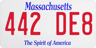 MA license plate 442DE8