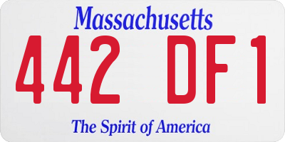 MA license plate 442DF1