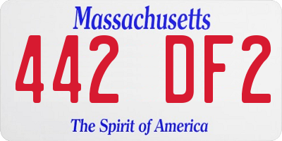 MA license plate 442DF2