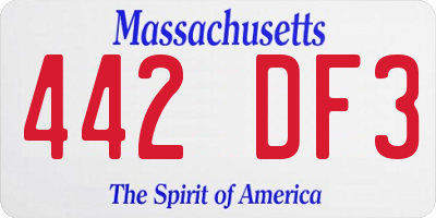 MA license plate 442DF3