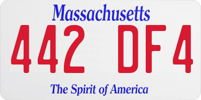 MA license plate 442DF4