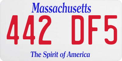 MA license plate 442DF5