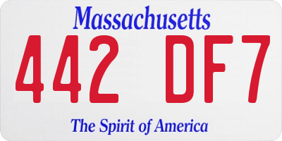 MA license plate 442DF7