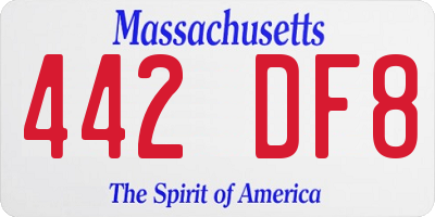 MA license plate 442DF8
