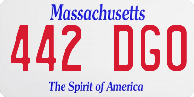 MA license plate 442DG0