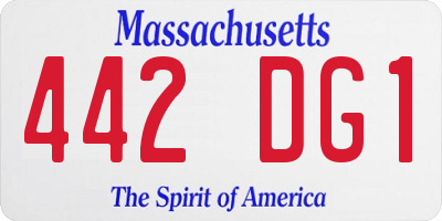 MA license plate 442DG1
