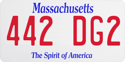 MA license plate 442DG2