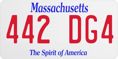 MA license plate 442DG4