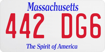MA license plate 442DG6