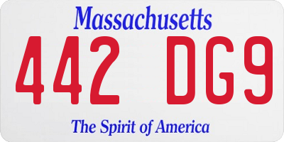 MA license plate 442DG9