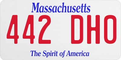 MA license plate 442DH0