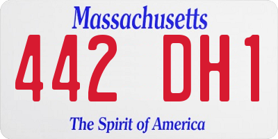 MA license plate 442DH1