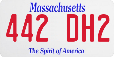 MA license plate 442DH2