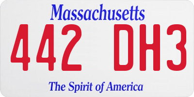 MA license plate 442DH3