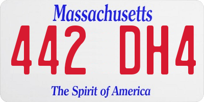 MA license plate 442DH4