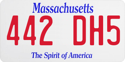 MA license plate 442DH5