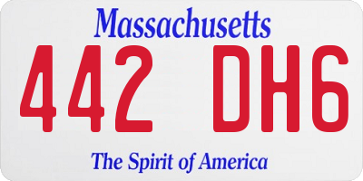 MA license plate 442DH6